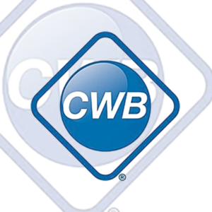 Canadian Welding Bureau logo. Testimonial from client about Enable Education's help in creating a website providing industry information.